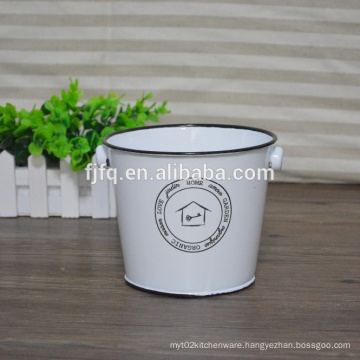 Vintage Enamel Metal Bucket Wash Bucket Pail For Garden